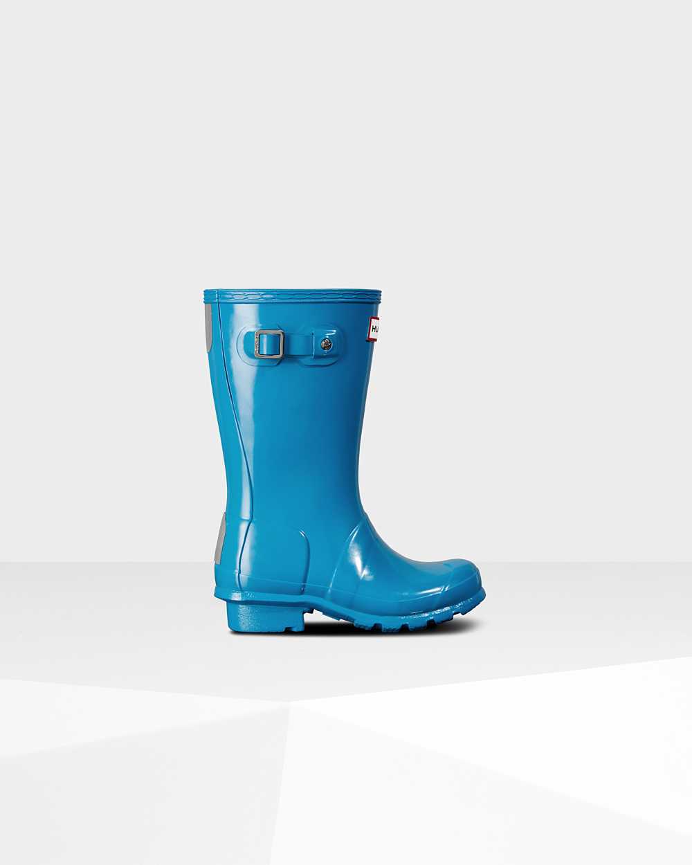 Kids Hunter Original Big Gloss Rain Boots Blue | HUOKCV-947